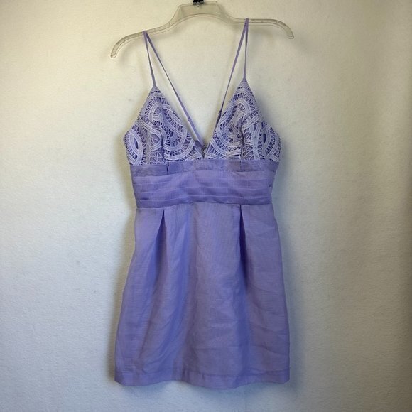 Free‎ People dress women 10 We Go Together Lilac Zeffer Cocktail Dress mini lace - Picture 1 of 6